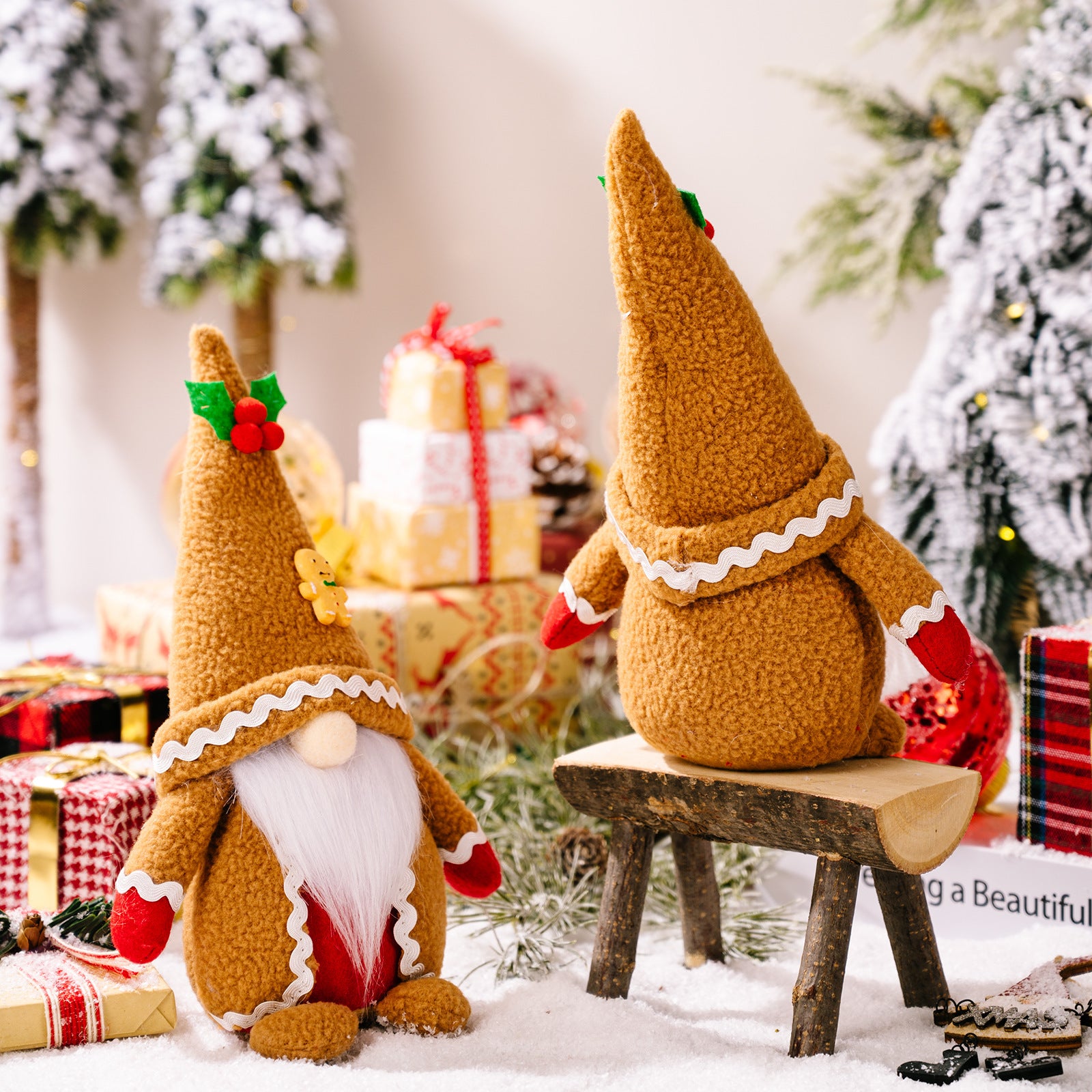 Khaki Gingerbread Man Knitted Doll Ornaments 🇨🇳