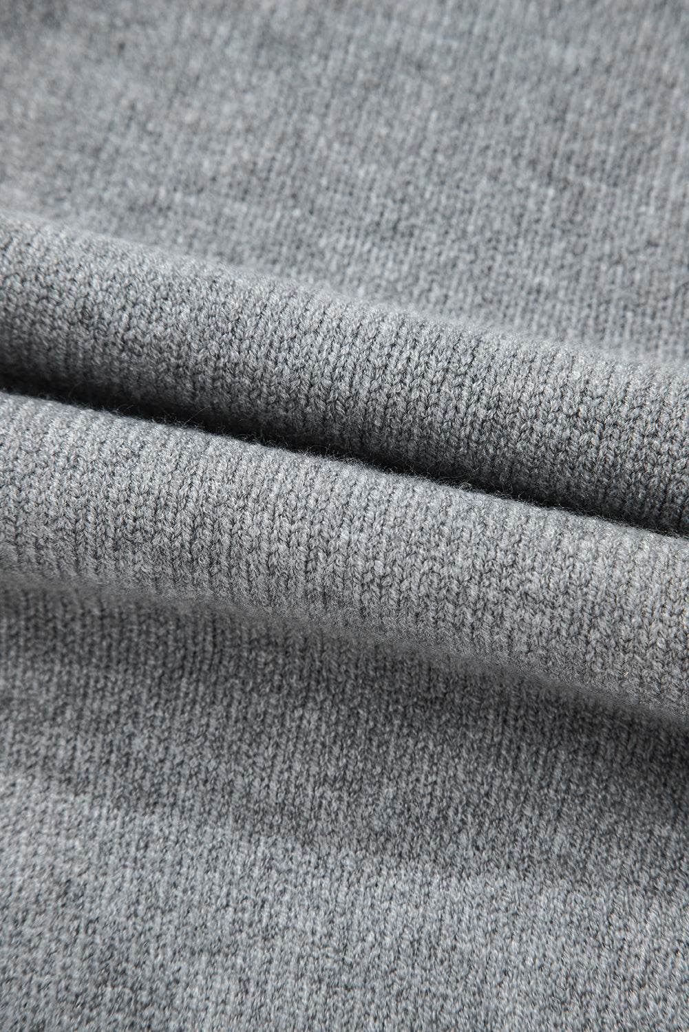 Medium Grey Drawstring Hooded Button Up Drop Shoulder Sweater Cardigan 🇨🇳