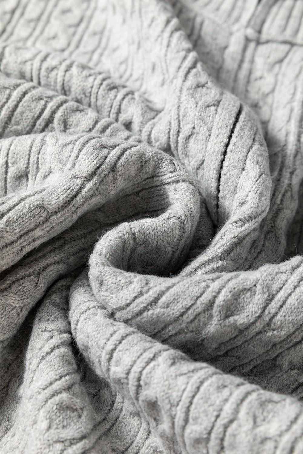 High Cable Knit Quarter Zip Ribbed Trim Loose Sweater Dress 🇺🇸
