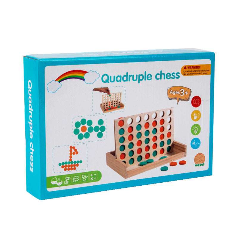 Wooden Puzzle Early Education Thinking Logic Training Desktop Parent-child Interactive Game Quarto Toys 🇨🇳