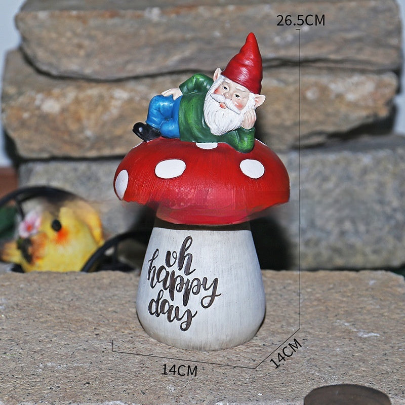 Garden Sitting Mushroom Decoration Garden Courtyard Elf Sculpture Landscape Decorations 🇨🇳