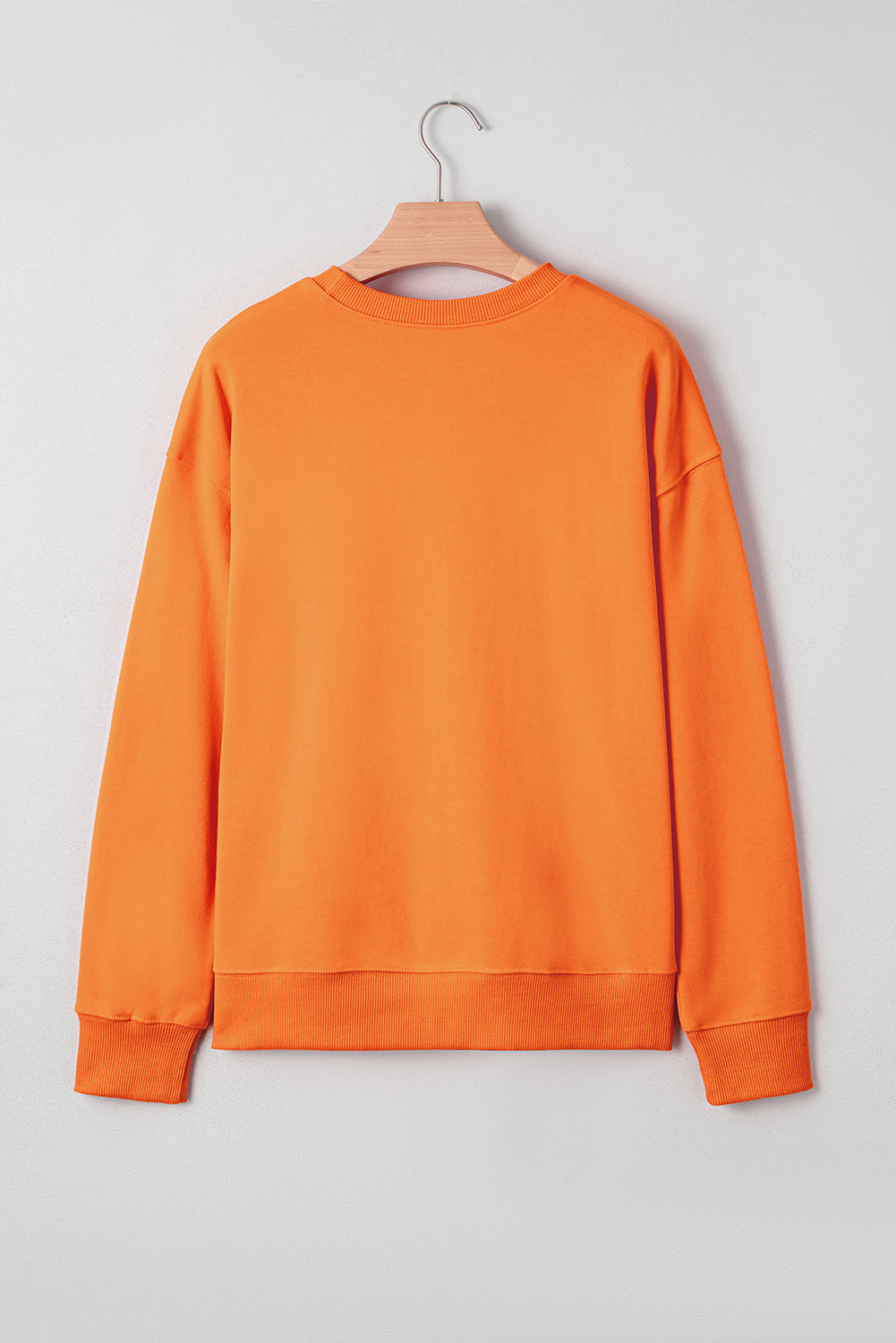 Grapefruit Orange Spooky Graphic Halloween Crew Neck Holiday Sweatshirt 🇺🇸