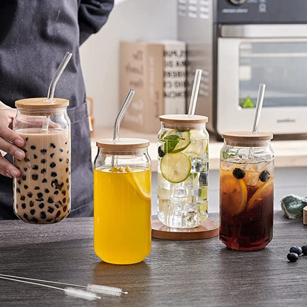 Glass Cup With Lid And Straw Transparent Bubble 🇨🇳