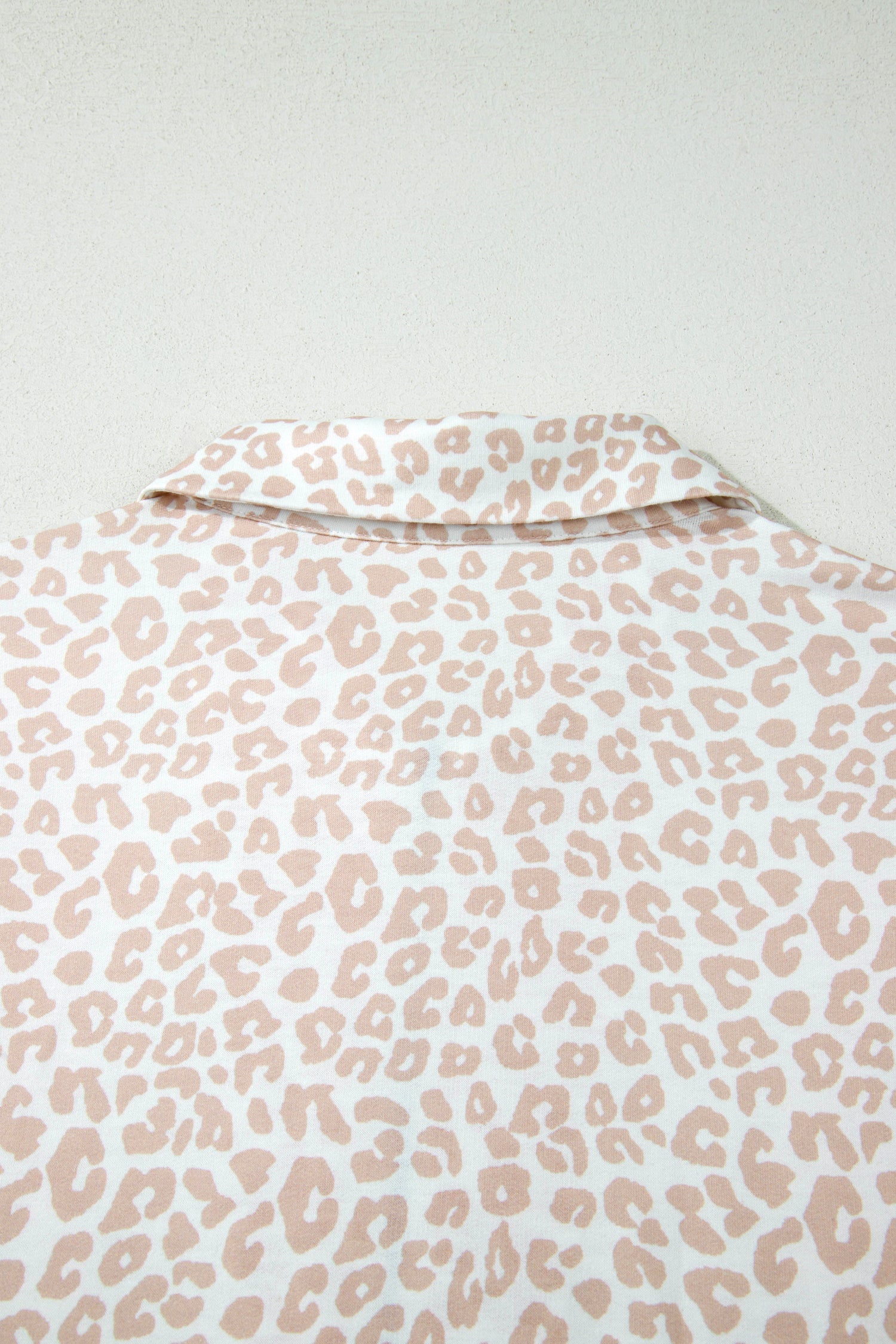 Beige Leopard Zip Polo Top 2pcs Short Set 🇺🇸