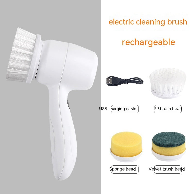Electric Cleaning Brush 4 In 1 Spinning Scrubber Handheld Electric Cordless Cleaning Brush Portable 🇨🇳