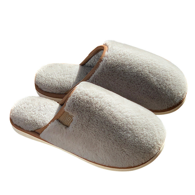 Winter Plush Slippers Warm Solid House Shoes Non-slip Bedroom Floor Home Slipper For Women Men 🇨🇳