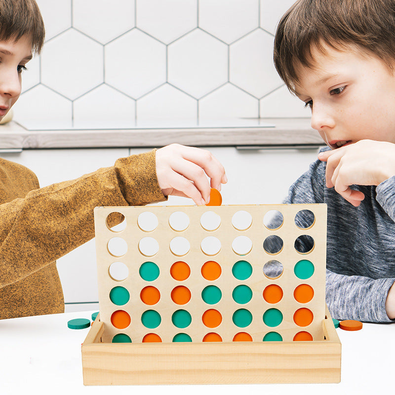 Wooden Puzzle Early Education Thinking Logic Training Desktop Parent-child Interactive Game Quarto Toys 🇨🇳