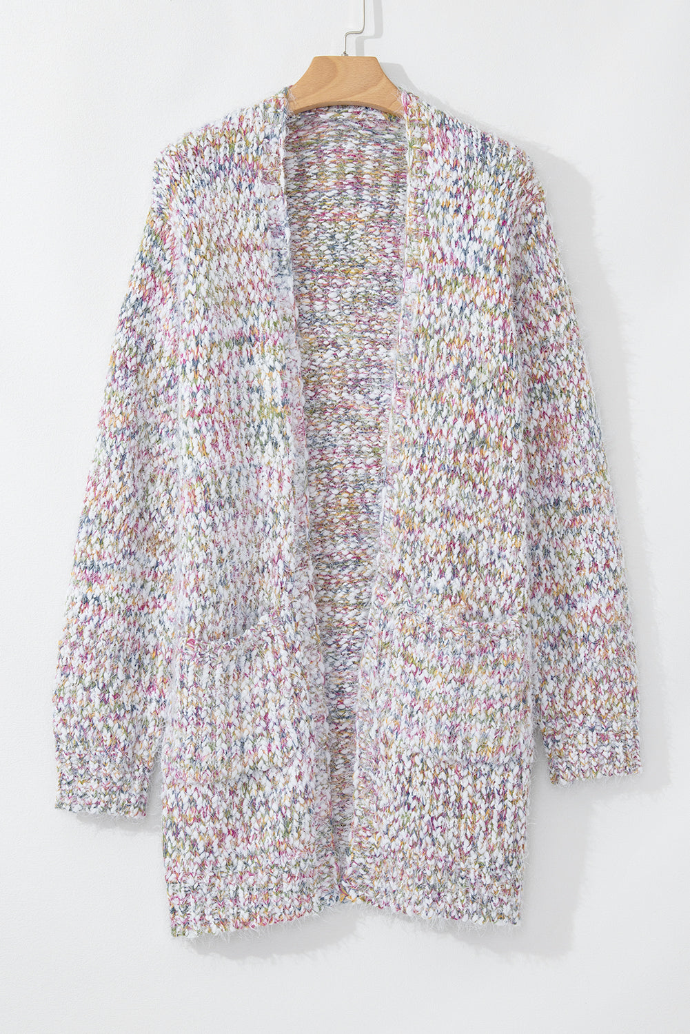 Yellow Multicolor Confetti Open Front Knit Cardigan 🇨🇳