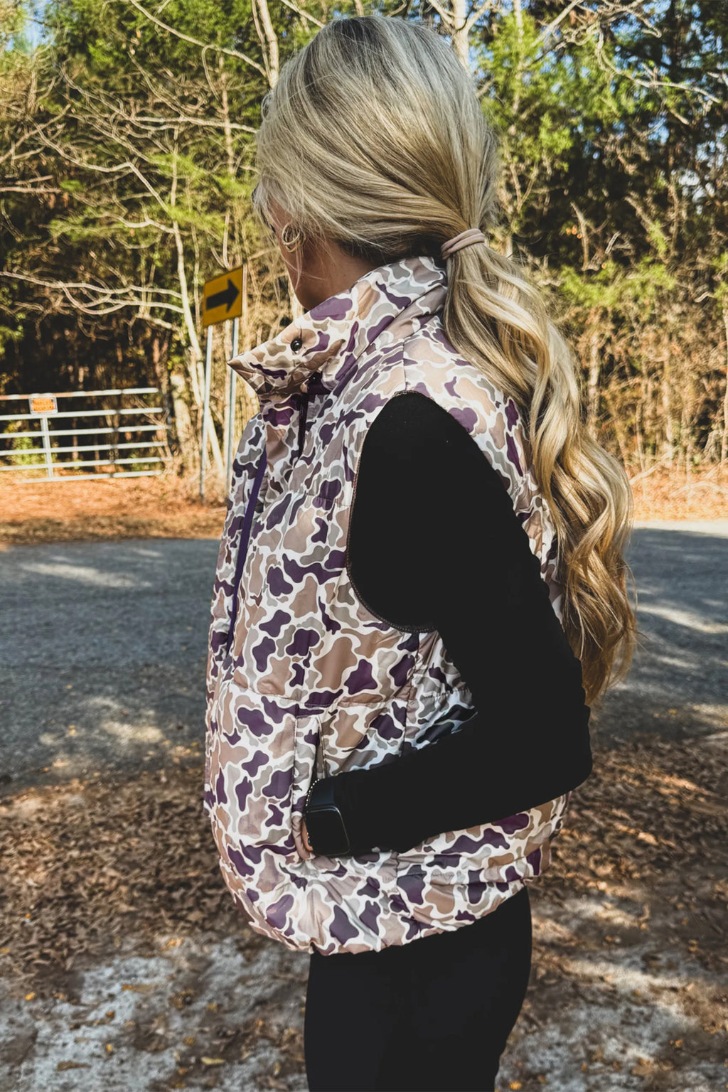 Multicolour Camouflage Puffer Zip-up Stand Neck Sleeveless Vest 🇺🇸
