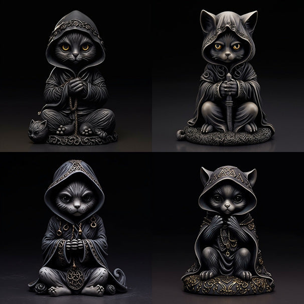 Halloween Black Cat Resin Craft Ornament Home Decoration Desktop Statue 🇨🇳