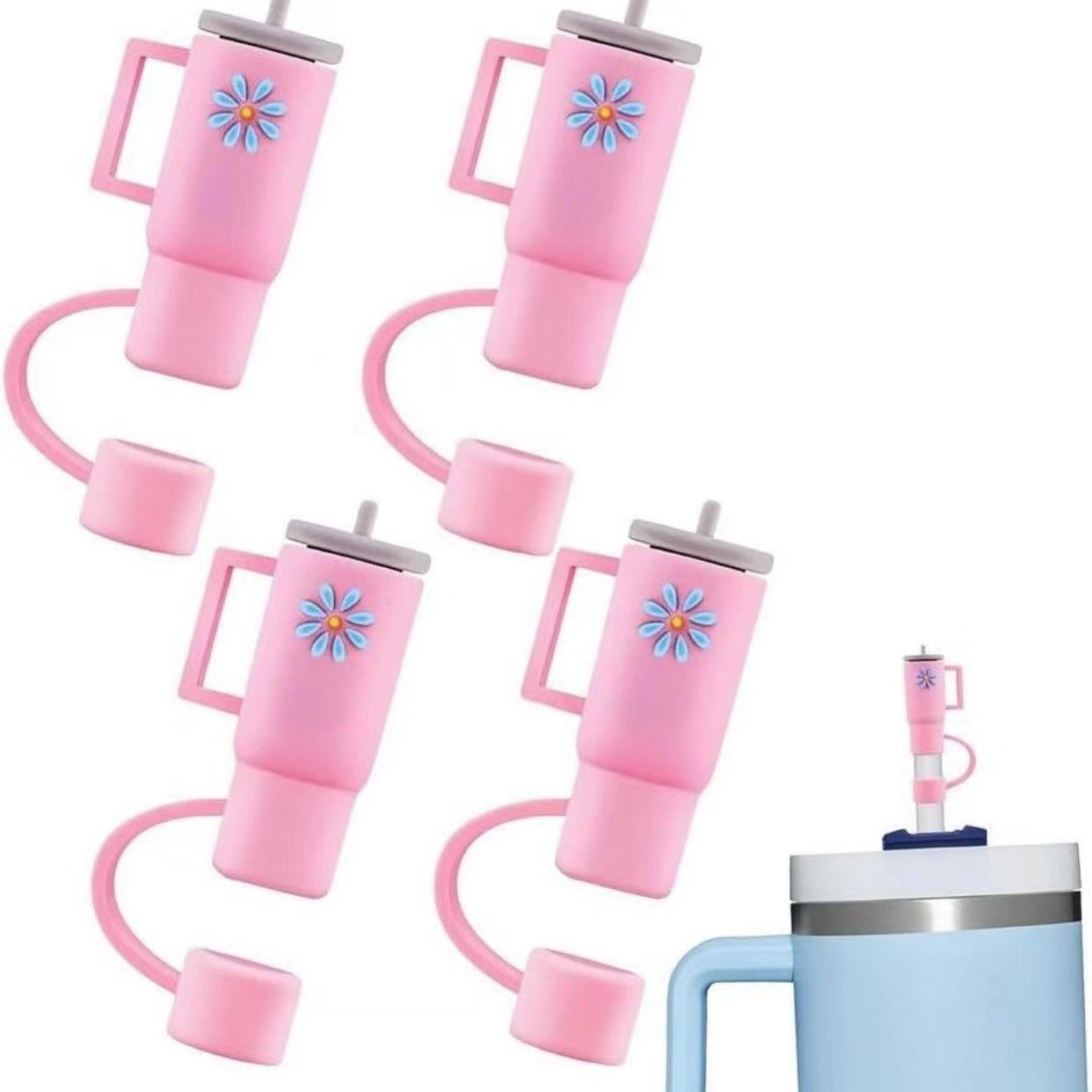 Outdoor Cup Lid Straw Cap Silicone Anti-plug Accessories 🇨🇳