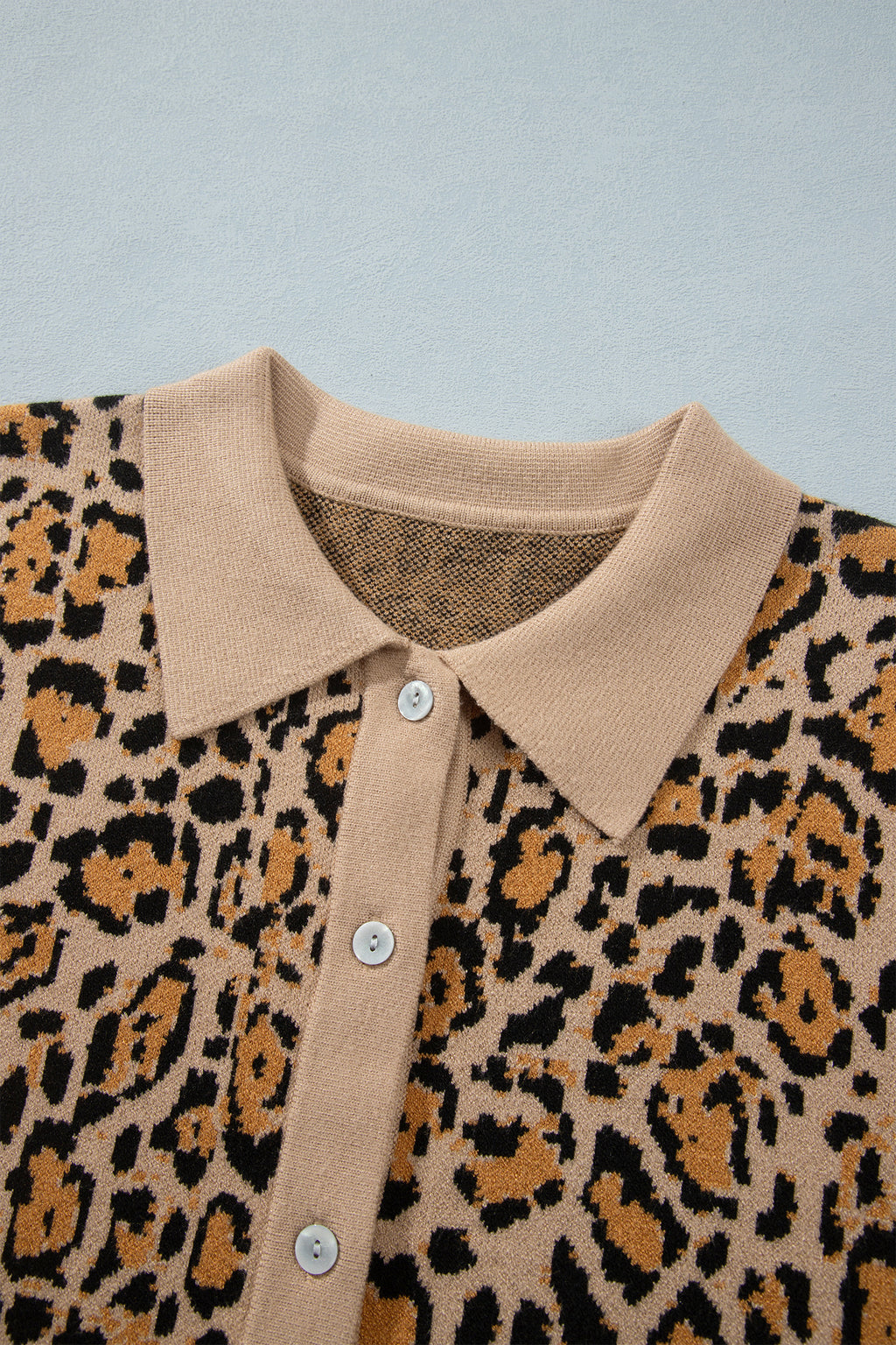 Brown Leopard Print Button-Up Cardigan Long Sleeve Cardigans 🇺🇸