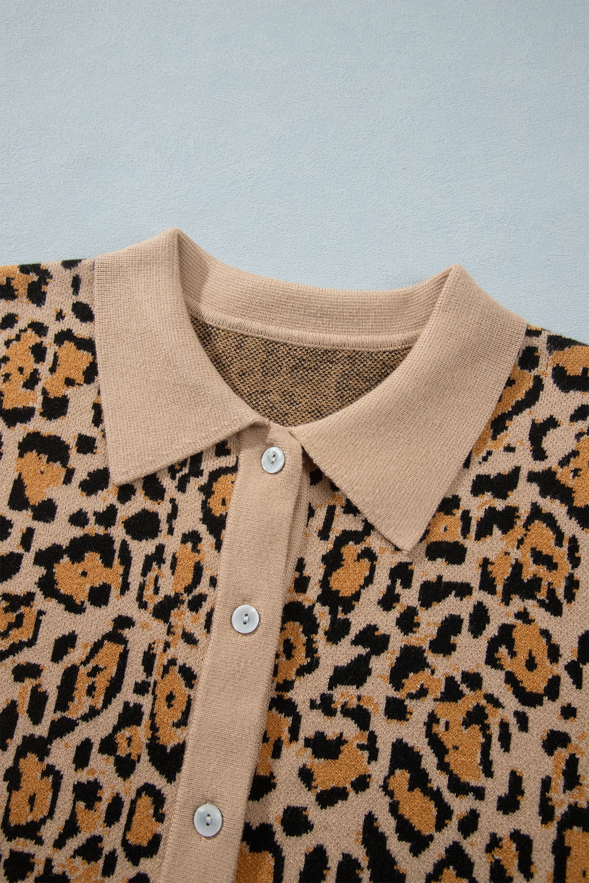 Brown Leopard Print Button-Up Cardigan Long Sleeve Cardigans 🇺🇸