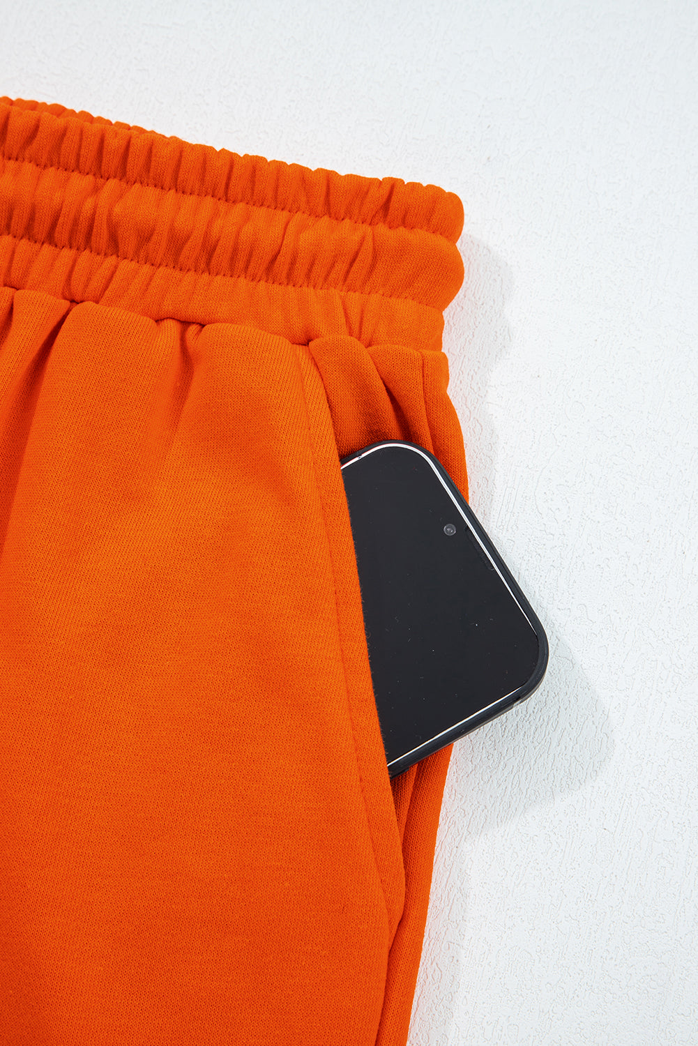 Orange Varsity Striped Sleeve Drop Shoulder Sweatshirt and Short Set 🇺🇲