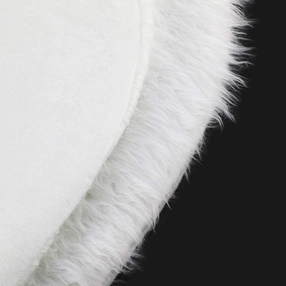 White Christmas Tree Skirt Plush Faux Fur Xmas Carpet Tree Decoration 🇬🇧