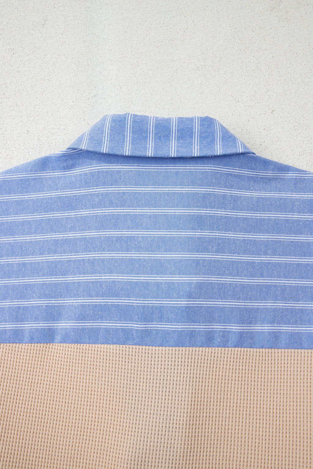 Parchment Plus Size Striped Contrast Trim Waffle Knit Collared Top 🇺🇸