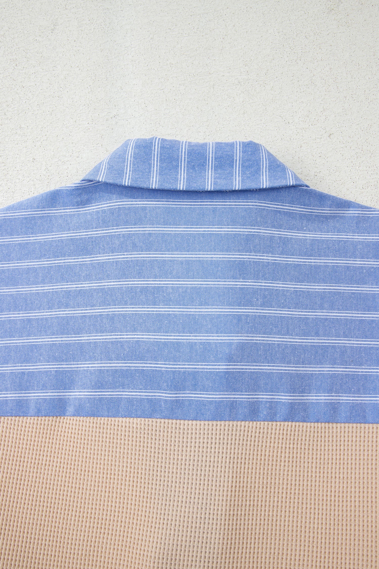 Parchment Plus Size Striped Contrast Trim Waffle Knit Collared Top 🇺🇸