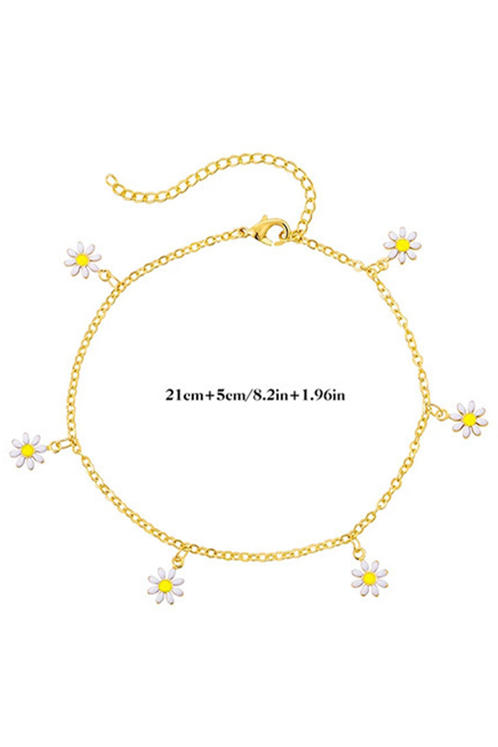 Gold Daisy & Pearl Chain Anklet 🇨🇳