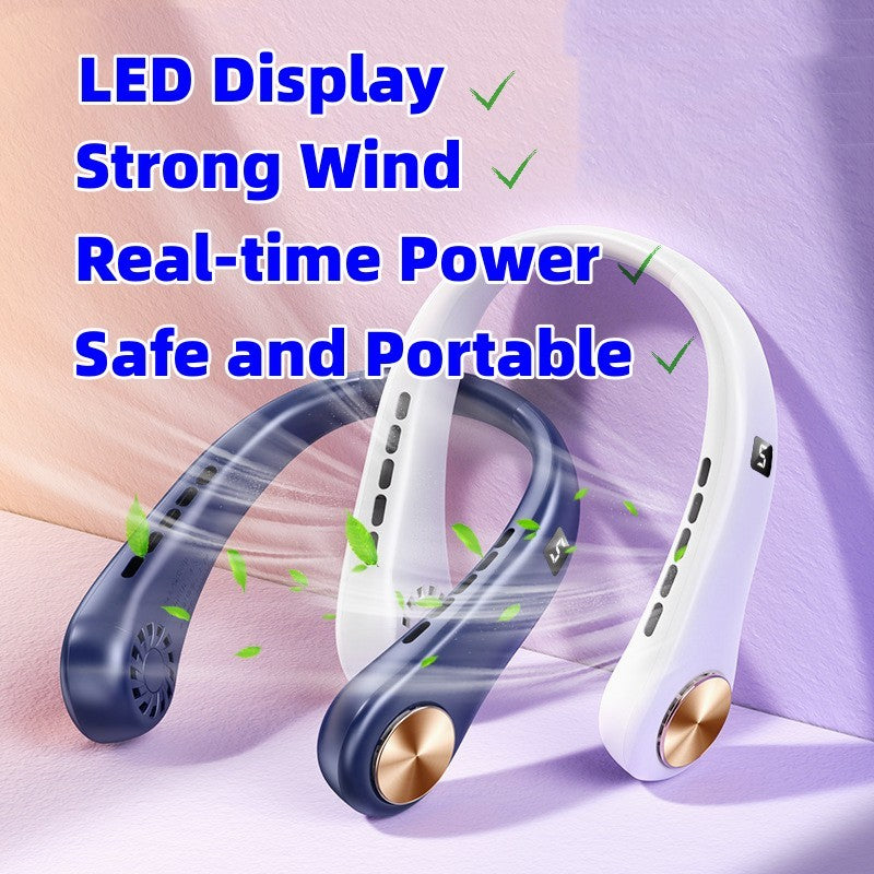 New Mini Neck Fan Portable Bladeless Hanging Neck Rechargeable Air Cooler Mini Summer Sports Fans 🇨🇳