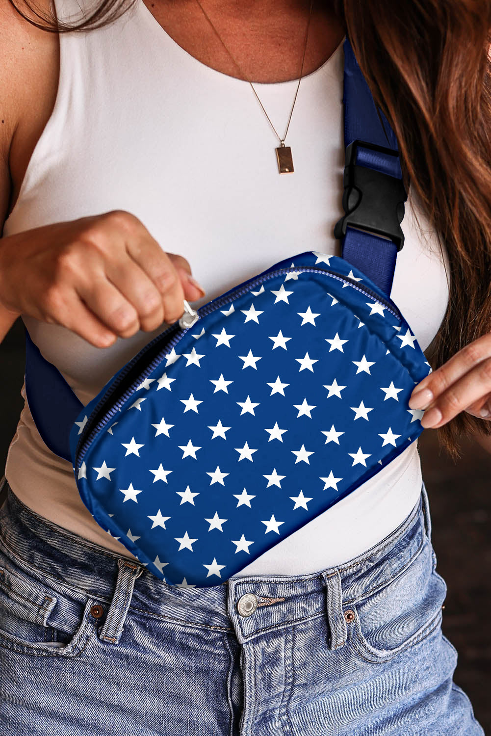 Bluing Independent Day Flag Star Printed Crossbody Bag 🇨🇳