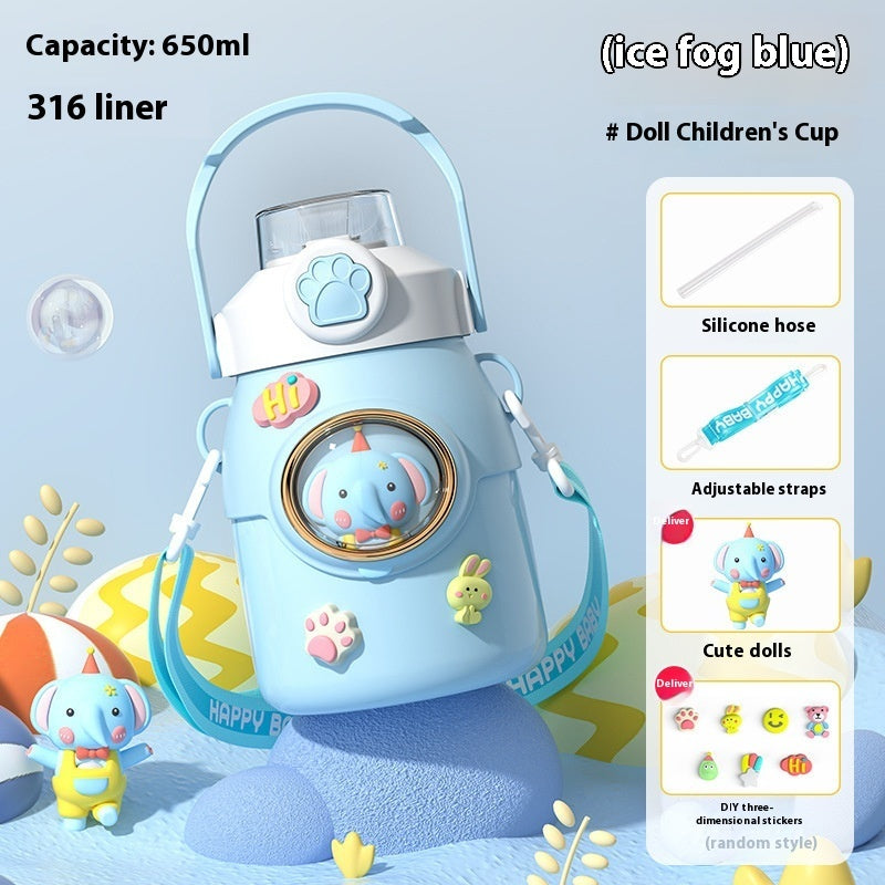 Cartoon Doll 316 Stainless Steel Insulated Straw Cup 🇨🇳