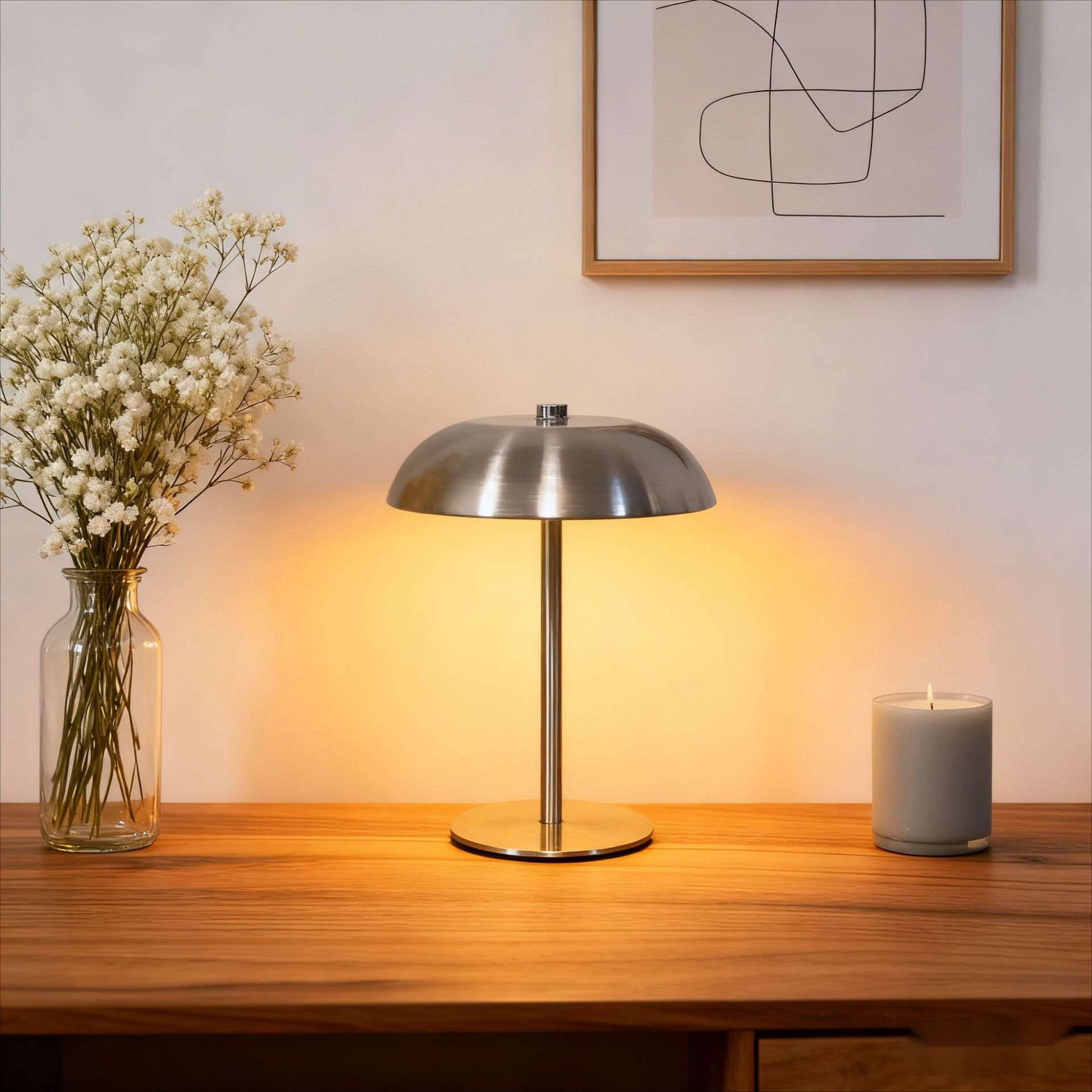Iron Mushroom Charging Table Lamp For Bedroom And Dining Room Decor 🇨🇳