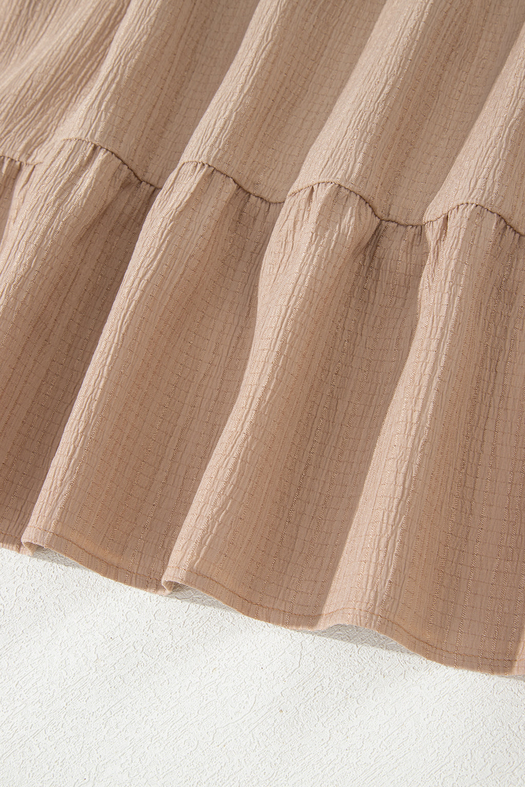 Dark Khaki Plus Size Textured Ruffled Short Sleeve Dress 🇺🇸