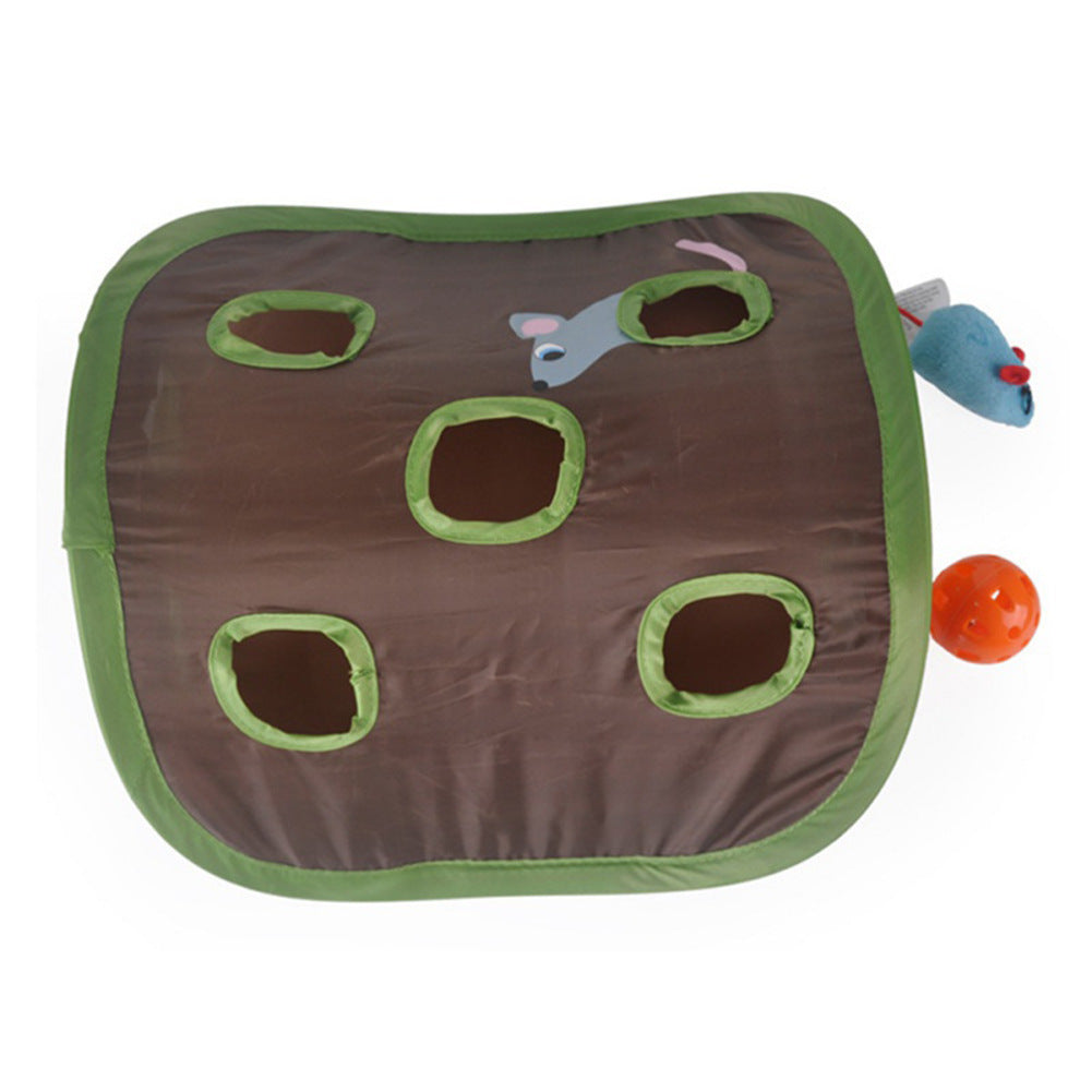 Cute Pet Cat Interactive Hide Seek Game 9 Holes Tunnel Mouse Hunt Intelligence Toy Pet Hidden Hole Kitten Foldable Toys 🇨🇳