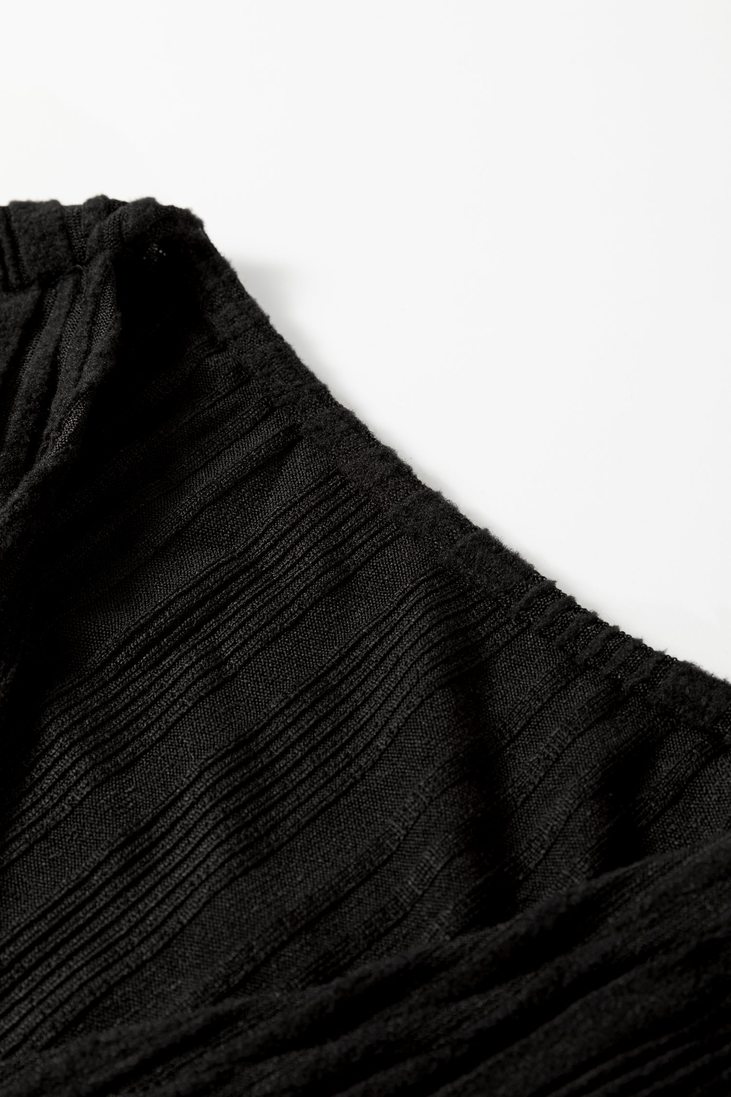 Black Ribbed Open Front Knitted Top with Pockets 🇺🇸
