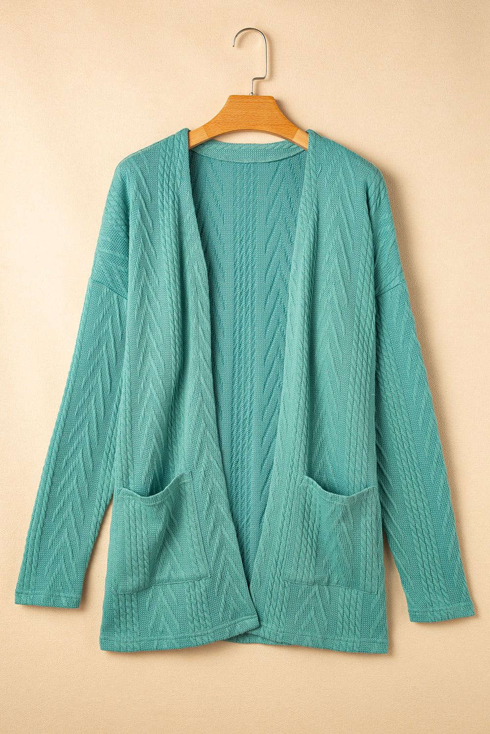 Canton Solid Textured Open Front Cardigan with Pocket 🇨🇳