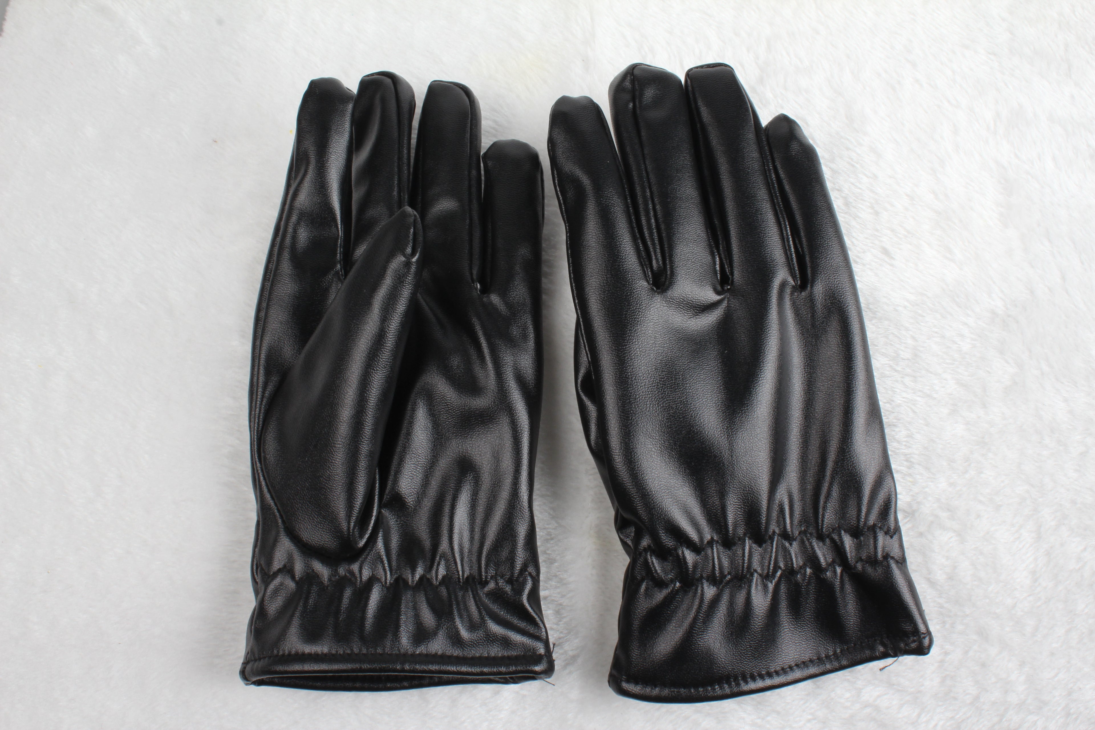 1Pair Unisex Black Leather Winter Warm Windproof High Quality Soft Gloves 🇨🇳