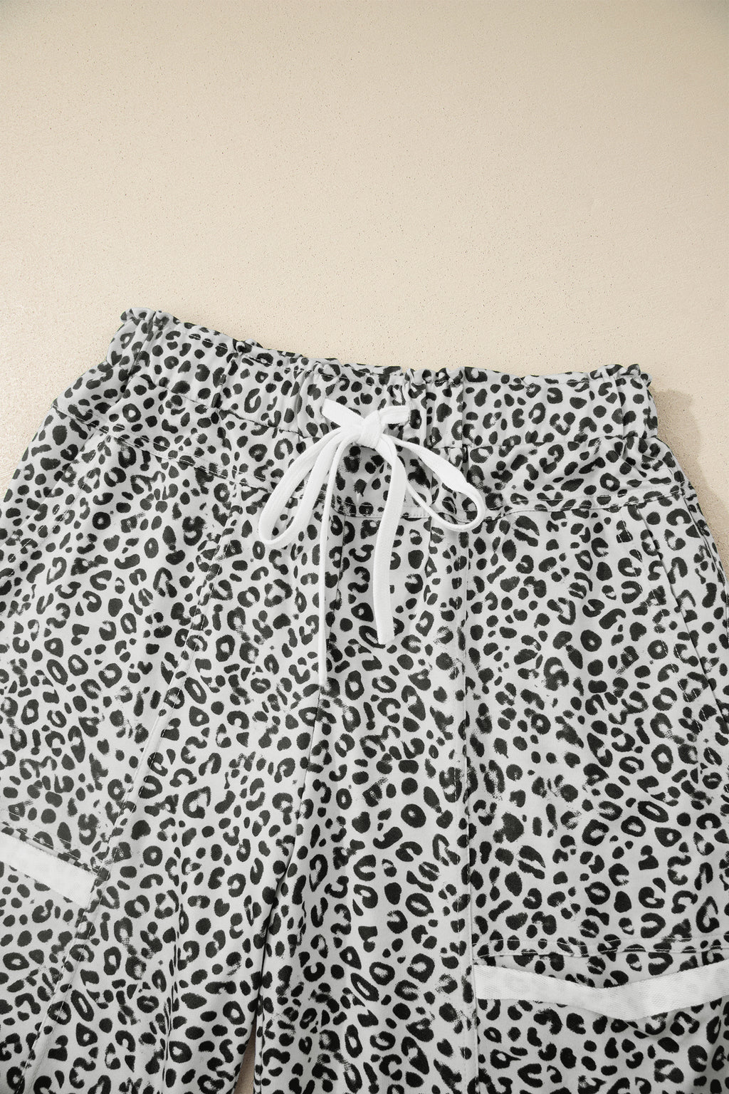Gray Animal Print Wide Leg Terry Knit Pants 🇺🇸