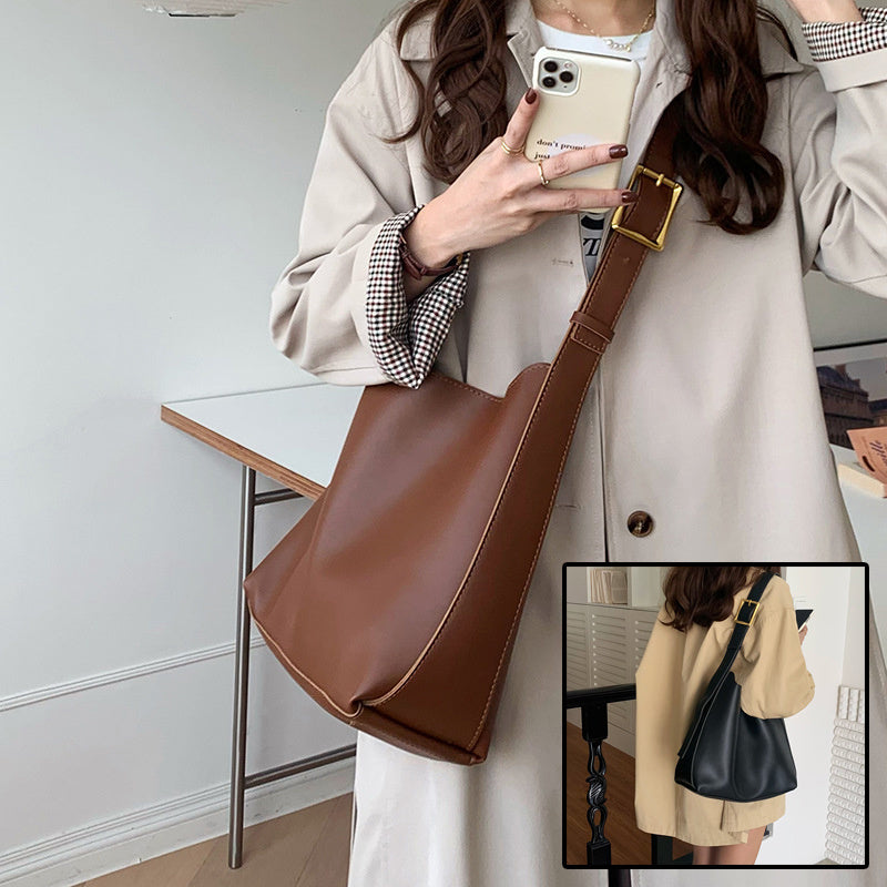 Women's Shoulder Bag Solid Fashion Handbag Crossbody Bag Women's Minimalist PU Leather Bag 🇨🇳