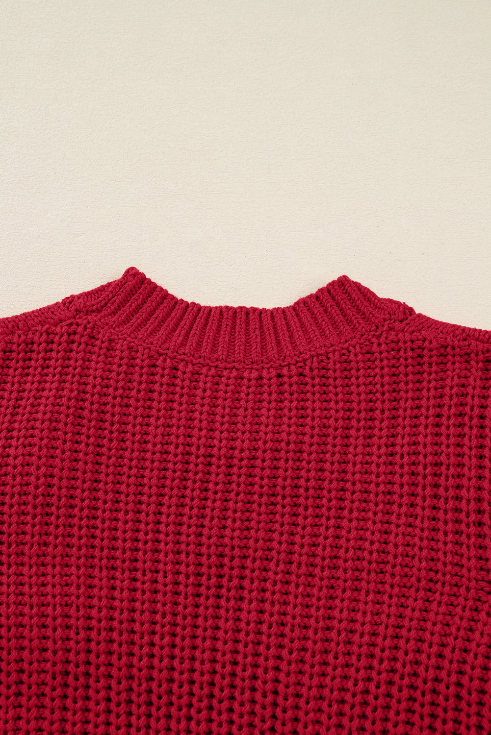 Fiery Red Plaid Lace up Detail Christmas Holiday Puff Short Sleeve Sweater 🇺🇸