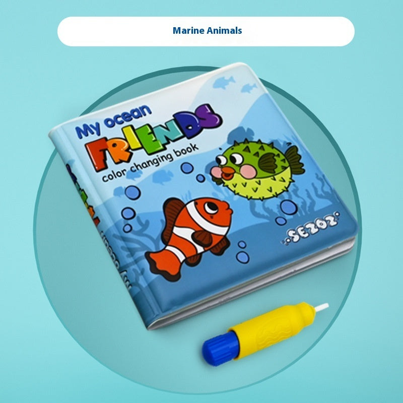 Magic Water Painting Color Changing Bath Book Baby Doodle Enlightenment Cognition Bath Toys Tear-proof Waterproof Book 🇨🇳