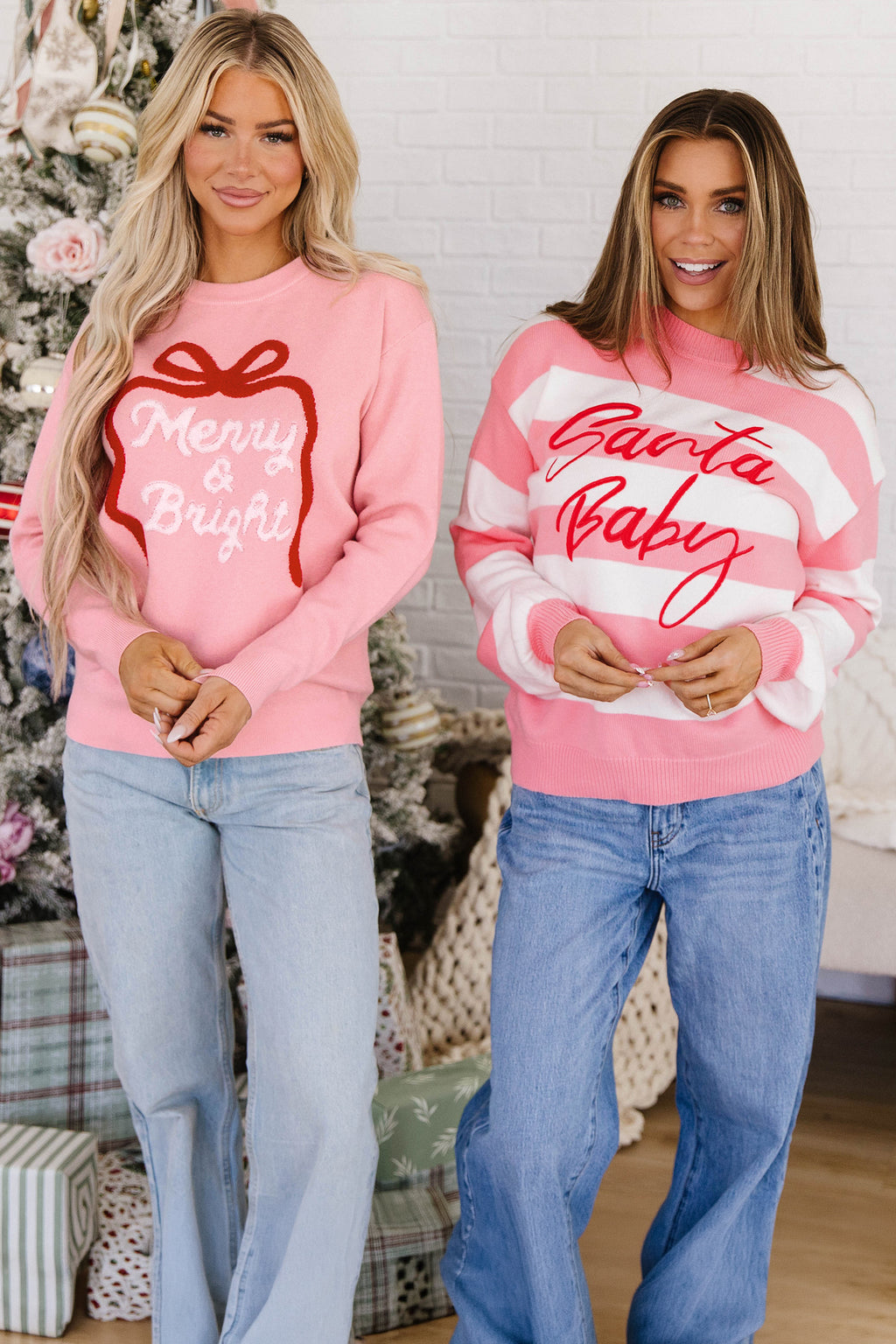 Gossamer Pink Drop Shoulder Round Neck Towel Embroidery Slogan Pullover Sweater 🇺🇸