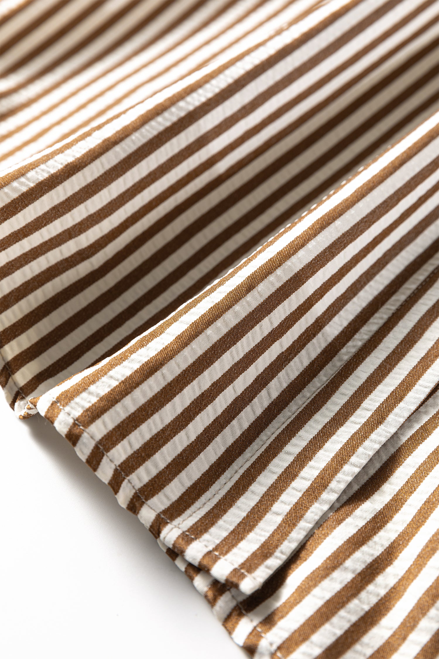 Brown Stripe Leopard Patched Collared Chest Pocket Cuffed Long Sleeve Plus Size Shirt 🇺🇸