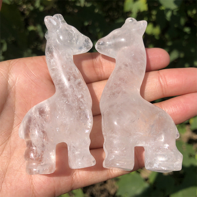 Carved White Crystal Giraffe Home And Office 🇨🇳