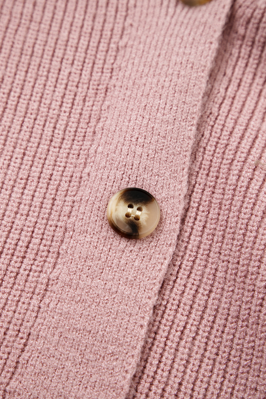 Light Pink Mixed Texture Knit Button V Neck Sweater Cardigan 🇺🇸