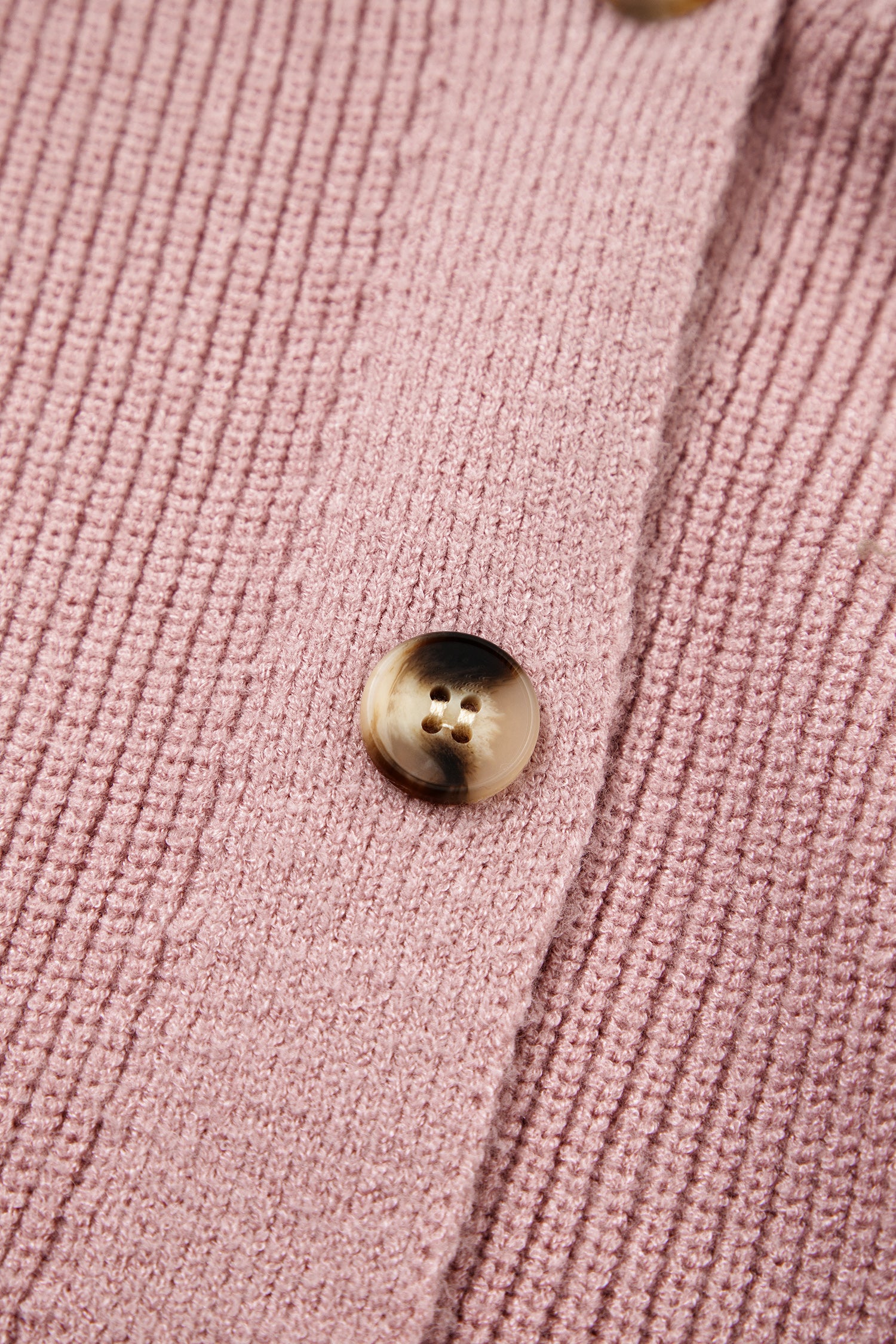 Light Pink Mixed Texture Knit Button V Neck Sweater Cardigan 🇺🇸