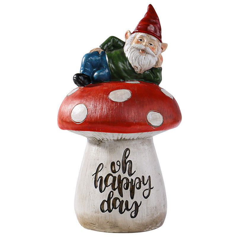 Garden Sitting Mushroom Decoration Garden Courtyard Elf Sculpture Landscape Decorations 🇨🇳
