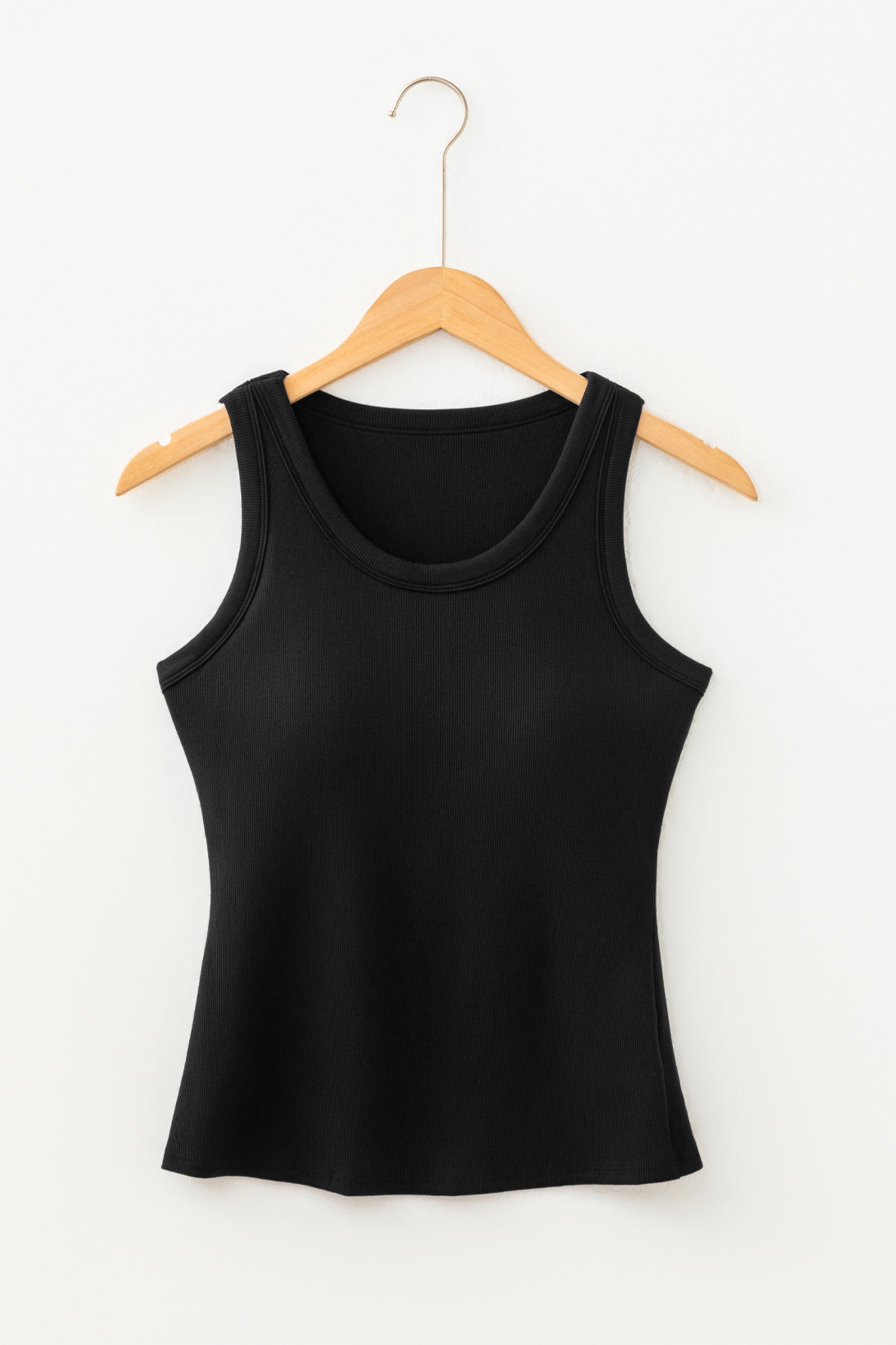 Black Slim Ribbed Padded Tank Top 🇺🇸