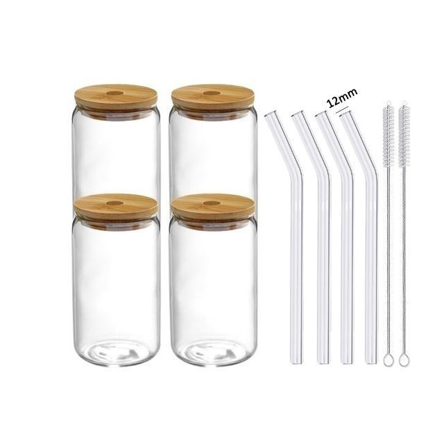 Glass Cup With Lid And Straw Transparent Bubble 🇨🇳