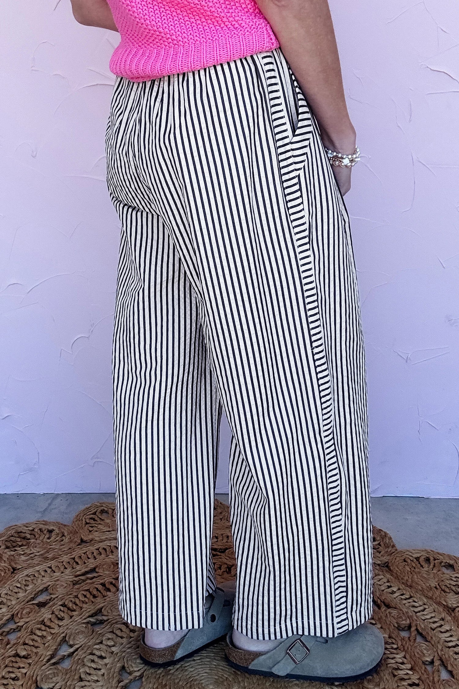 Black Stripe Wide Leg Casual Pants 🇺🇸