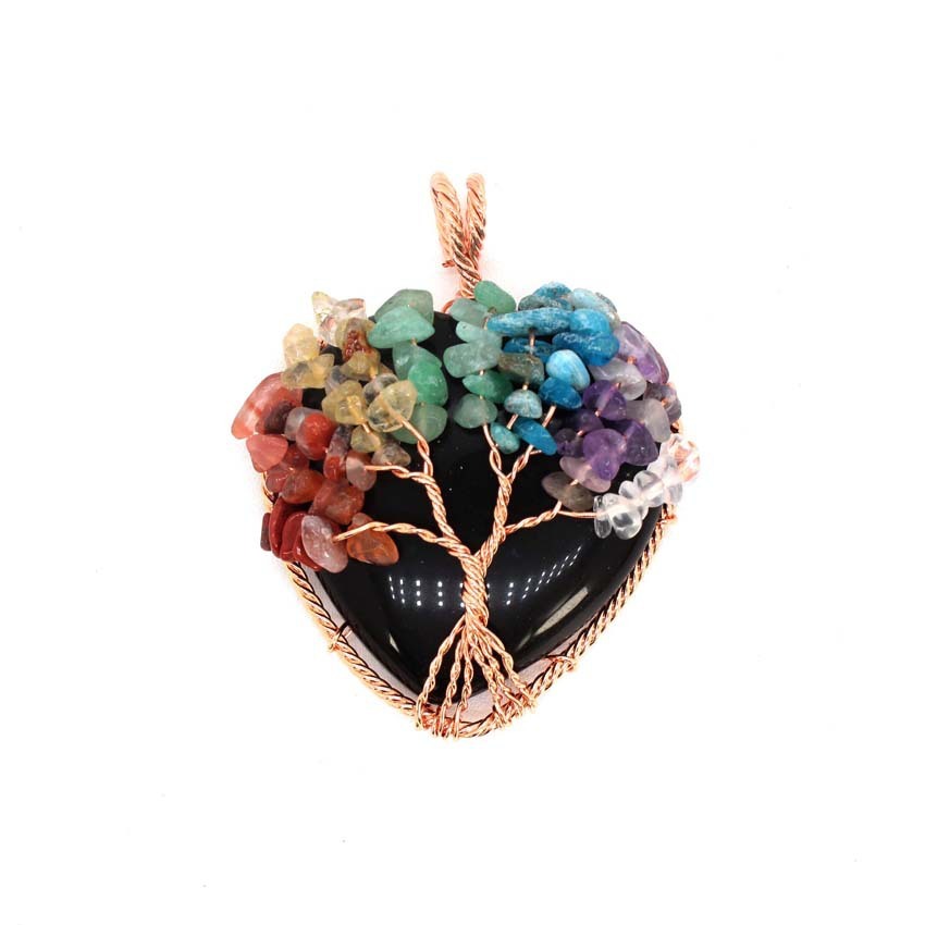 Crystal Heart-shaped Colorful Gravel Handmade Winding Pendant 🇨🇳