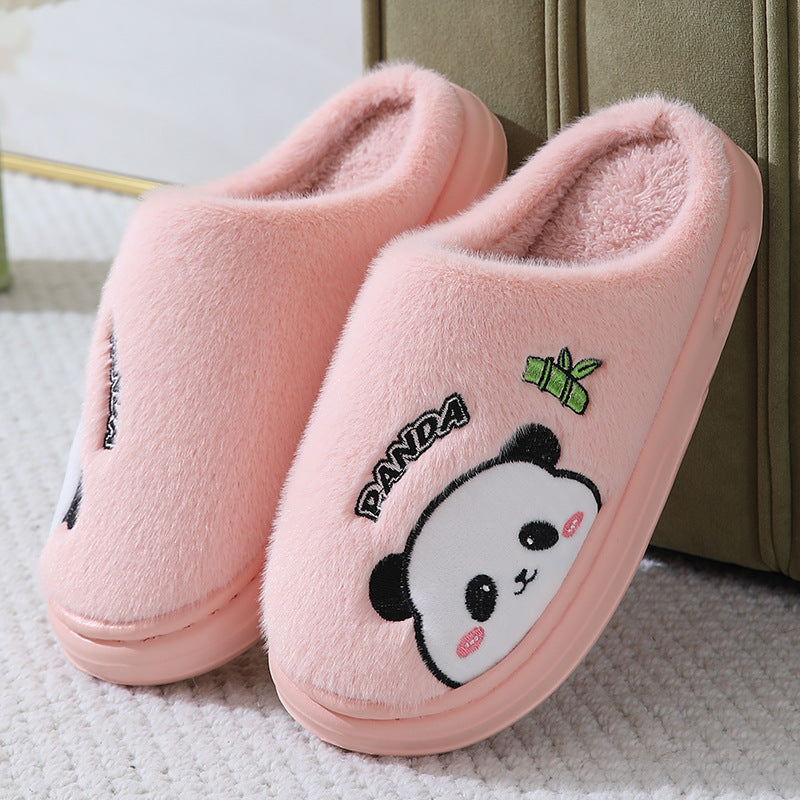 Cute Cartoon Panda Slippers Home Winter Warm Thick-soled Floor Bedroom Slipper House Shoes 🇬🇧