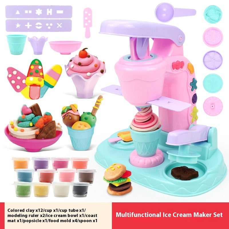 Fun Colored Clay Ice Cream Machine Children's Making Mold Suit Educational Toys 🇨🇳