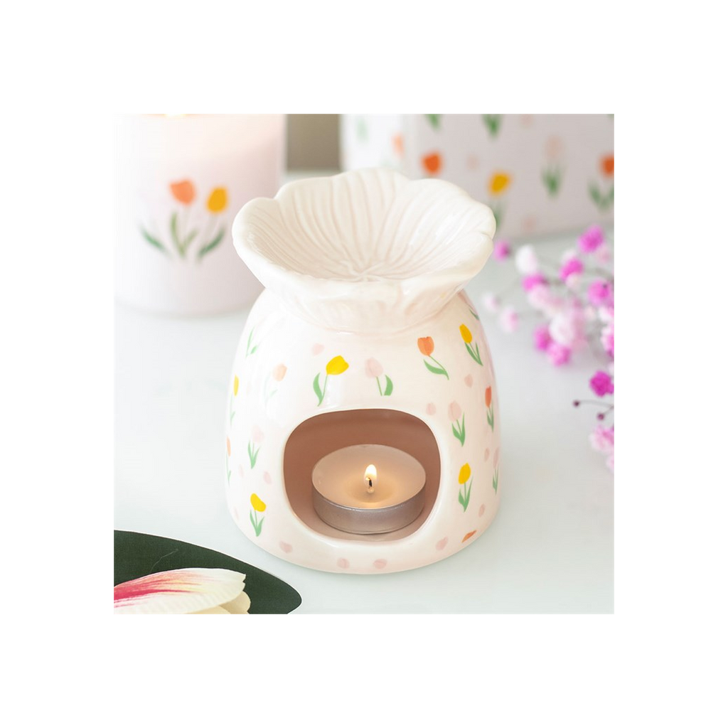 Tulip Print Oil Burner and Wax Warmer 🇬🇧