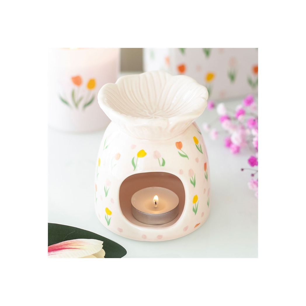 Tulip Print Oil Burner and Wax Warmer 🇬🇧