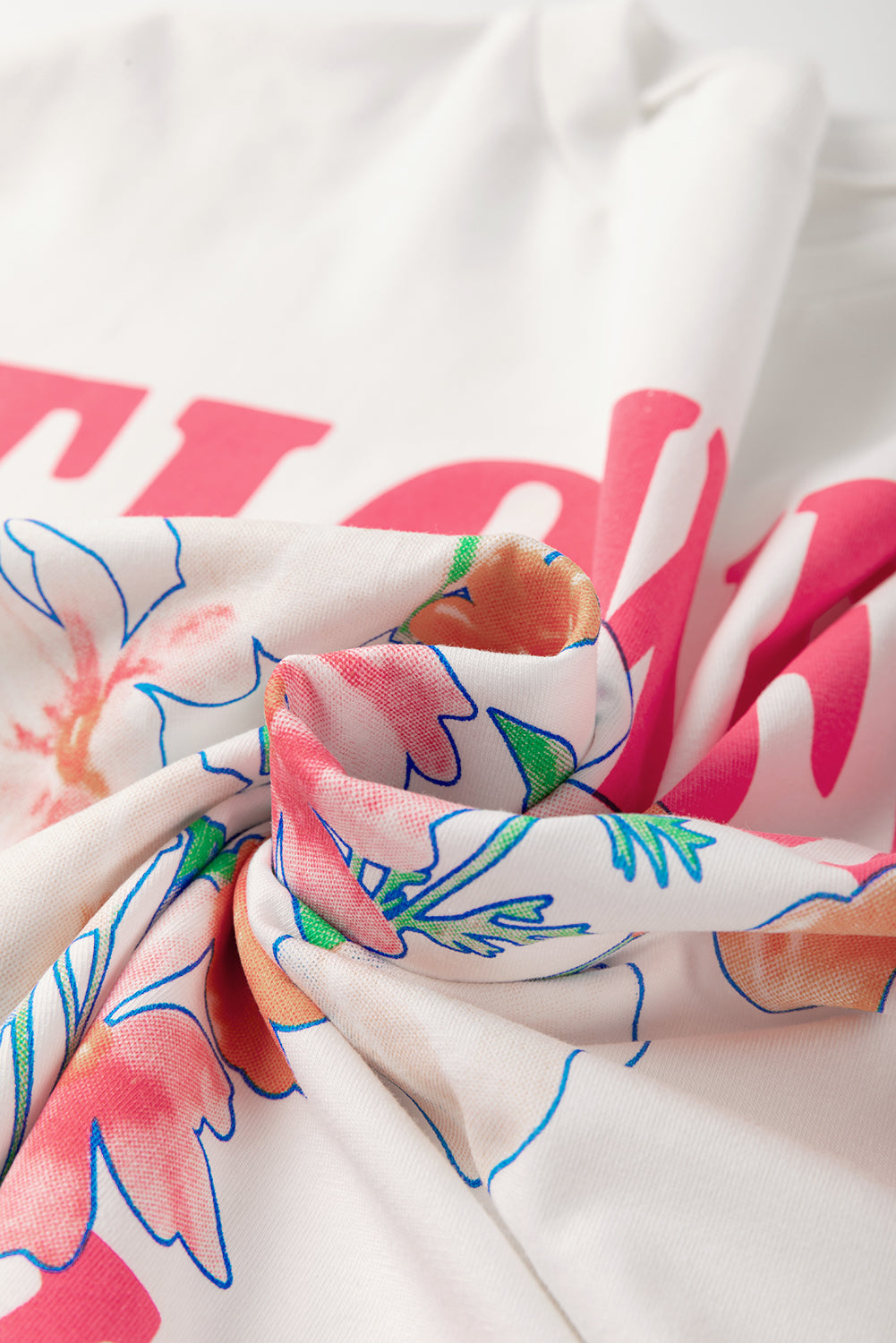 White FLOWER MARKET Graphic T Shirt 🇨🇳
